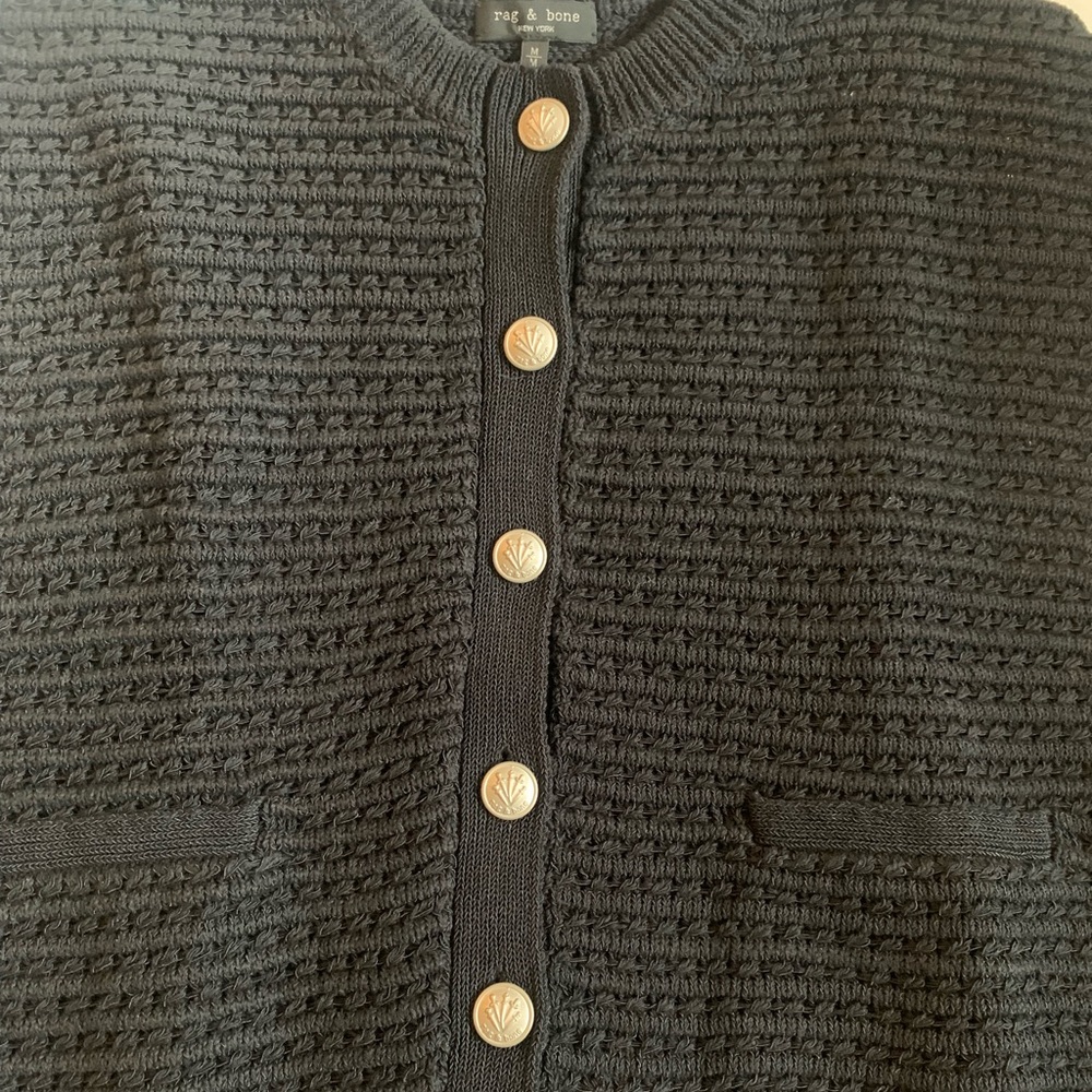 rag & bone New York Black Marlee Cotton Sweater Vest Size Medium NEW RARE - Picture 12 of 15